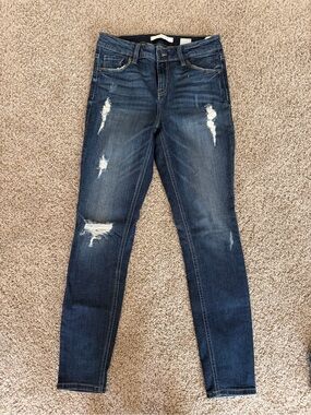eunina Dark Blue Distressed Skinny Jeans